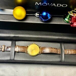 Men's Movado numeral gold dial